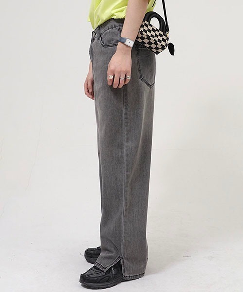 WESTBOY（ウエストボーイ）の「ルーズスリットデニムパンツ/セミワイドデニムパンツ WO22S3PT06【WB ORIGINALS】（デニムパンツ・メンズ・ライトグレー/グレー・M/L/XL/S）」の7枚目の写真