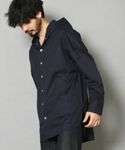 CERCA（チェルカ）の「GW/ビッグシルエット 無地ツイルフードジャケット（ミリタリージャケット・メンズ・カーキ/ネイビー/ベージュ・LARGE/MEDIUM）」の3枚目の写真