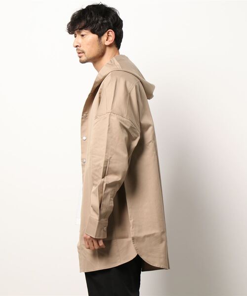 CERCA（チェルカ）の「GW/ビッグシルエット 無地ツイルフードジャケット（ミリタリージャケット・メンズ・カーキ/ネイビー/ベージュ・LARGE/MEDIUM）」の5枚目の写真