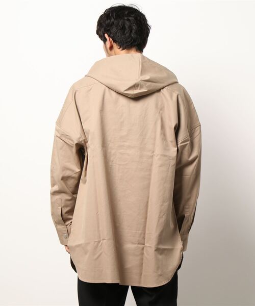 CERCA（チェルカ）の「GW/ビッグシルエット 無地ツイルフードジャケット（ミリタリージャケット・メンズ・カーキ/ネイビー/ベージュ・LARGE/MEDIUM）」の6枚目の写真