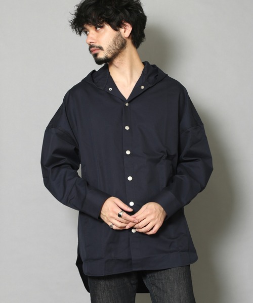 CERCA（チェルカ）の「GW/ビッグシルエット 無地ツイルフードジャケット（ミリタリージャケット・メンズ・カーキ/ネイビー/ベージュ・LARGE/MEDIUM）」の4枚目の写真