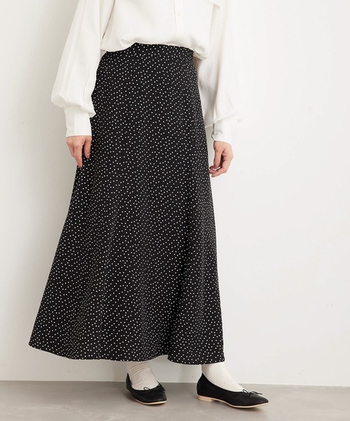 SOLDOUT！ ロペピクニック ドット柄スカート ROPE' PICNIC（ロペピクニック）の「ドットフロッキーチュールスカート