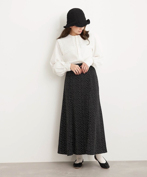 ROPE' PICNIC(ロペピクニック)の「【WEB限定】ドットマーメイドスカート(スカート・レディース・ベージュ/ブラック・38/36)」の6枚目の写真