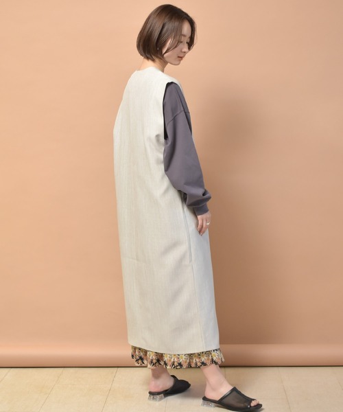 RETRO GIRL（レトロガール）の「ロングジレベスト（ベスト・レディース・オフホワイト/ブラック/ライトグリーン・FREE）」の17枚目の写真