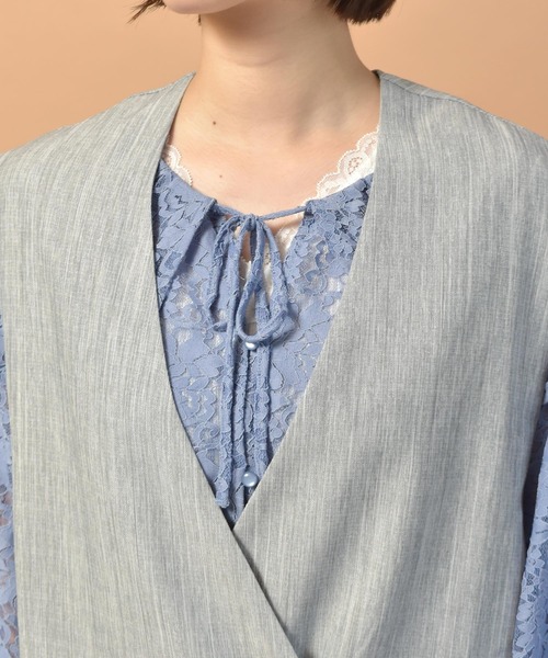 RETRO GIRL（レトロガール）の「ロングジレベスト（ベスト・レディース・オフホワイト/ブラック/ライトグリーン・FREE）」の14枚目の写真