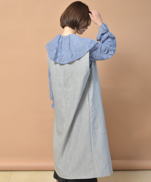 RETRO GIRL（レトロガール）の「ロングジレベスト（ベスト・レディース・オフホワイト/ブラック/ライトグリーン・FREE）」の5枚目の写真