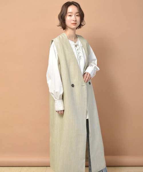 RETRO GIRL（レトロガール）の「ロングジレベスト（ベスト・レディース・オフホワイト/ブラック/ライトグリーン・FREE）」の20枚目の写真