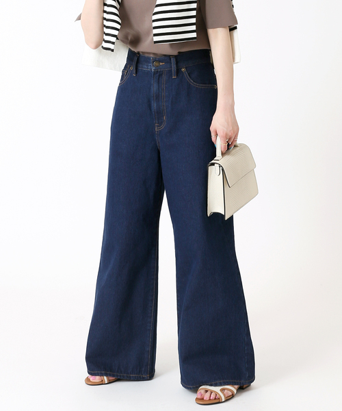 B.C STOCK(ベーセーストック)の「ワイドデニムパンツ(デニムパンツ・レディース・ネイビー/ブルー系その他・SMALL/MEDIUM)」の2枚目の写真