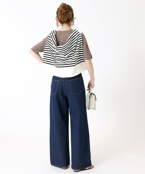 B.C STOCK(ベーセーストック)の「ワイドデニムパンツ(デニムパンツ・レディース・ネイビー/ブルー系その他・SMALL/MEDIUM)」の3枚目の写真