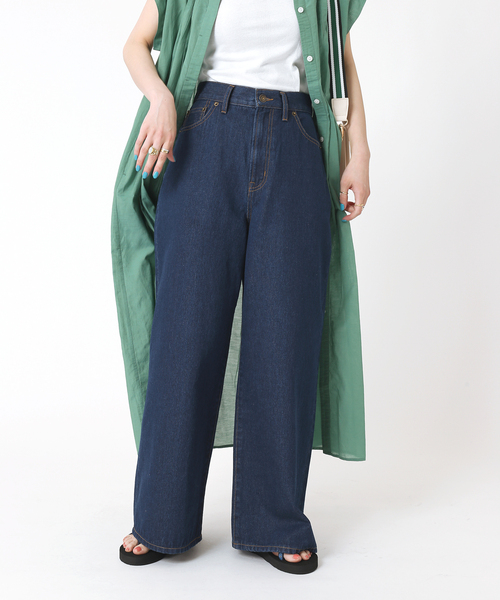 B.C STOCK(ベーセーストック)の「ワイドデニムパンツ(デニムパンツ・レディース・ネイビー/ブルー系その他・SMALL/MEDIUM)」の6枚目の写真