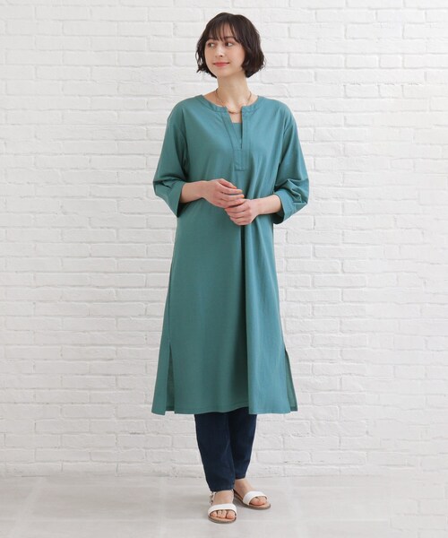 SHOO・LA・RUE（シューラルー）の「◆【接触冷感】さらりカフタンワンピース（ワンピース・レディース・ブラック/グリーン・02/03/04）」の11枚目の写真