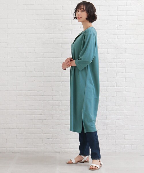 SHOO・LA・RUE（シューラルー）の「◆【接触冷感】さらりカフタンワンピース（ワンピース・レディース・ブラック/グリーン・02/03/04）」の9枚目の写真