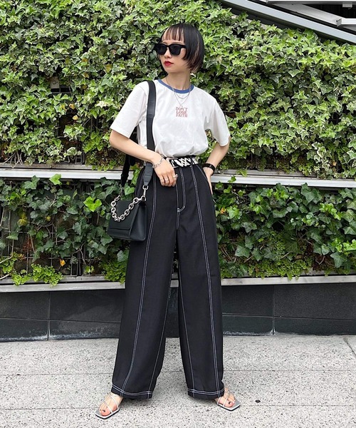 PAGEBOY（ページボーイ）の「レトロリンガーロゴTシャツ（Tシャツ/カットソー・レディース・ネイビー/オフホワイト/オートミール・FREE）」の5枚目の写真