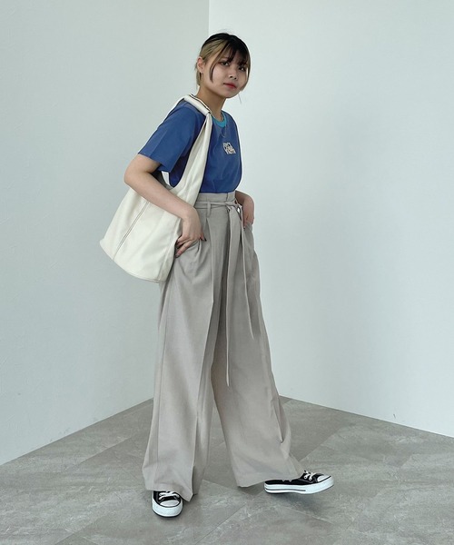 PAGEBOY（ページボーイ）の「レトロリンガーロゴTシャツ（Tシャツ/カットソー・レディース・ネイビー/オフホワイト/オートミール・FREE）」の9枚目の写真