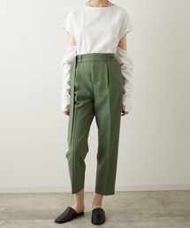 LA PEAU DE GEM | 【LA PEAU DE GEM】ベルトスラックステーパードパンツ(スラックス)