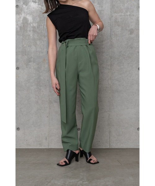 LA PEAU DE GEM（ラポドゥジェム）の「【LA PEAU DE GEM】ベルトスラックステーパードパンツ（スラックス・レディース・ブルー/グリーン・M/S）」の12枚目の写真