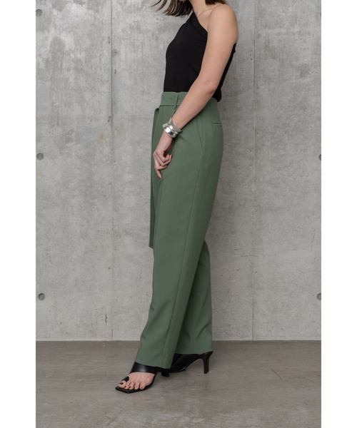 LA PEAU DE GEM（ラポドゥジェム）の「【LA PEAU DE GEM】ベルトスラックステーパードパンツ（スラックス・レディース・ブルー/グリーン・M/S）」の14枚目の写真