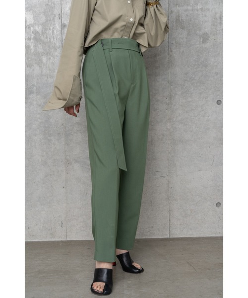 LA PEAU DE GEM（ラポドゥジェム）の「【LA PEAU DE GEM】ベルトスラックステーパードパンツ（スラックス・レディース・ブルー/グリーン・M/S）」の22枚目の写真