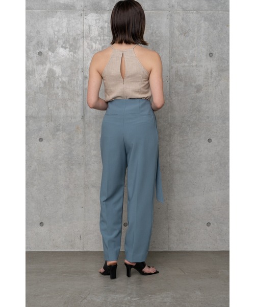 LA PEAU DE GEM（ラポドゥジェム）の「【LA PEAU DE GEM】ベルトスラックステーパードパンツ（スラックス・レディース・ブルー/グリーン・M/S）」の3枚目の写真