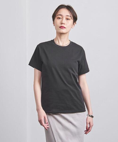 BATONER（バトナー）の「＜BATONER＞ショートスリーブ Tシャツ（Tシャツ/カットソー・レディース・オフホワイト/ブラック・1）」の2枚目の写真