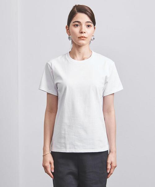 BATONER（バトナー）の「＜BATONER＞ショートスリーブ Tシャツ（Tシャツ/カットソー・レディース・オフホワイト/ブラック・1）」の3枚目の写真