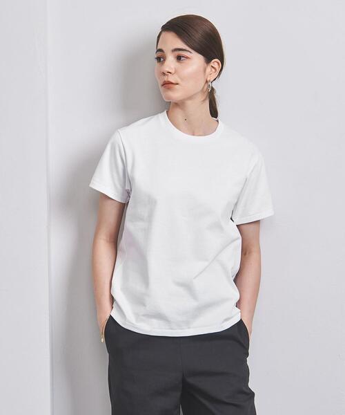 BATONER（バトナー）の「＜BATONER＞ショートスリーブ Tシャツ（Tシャツ/カットソー・レディース・オフホワイト/ブラック・1）」の6枚目の写真