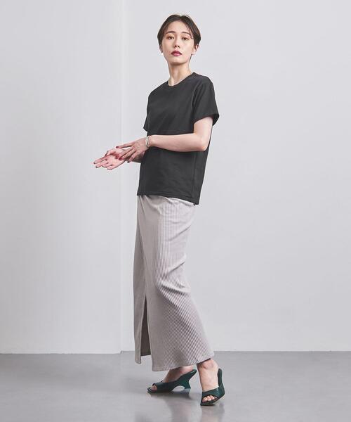 BATONER（バトナー）の「＜BATONER＞ショートスリーブ Tシャツ（Tシャツ/カットソー・レディース・オフホワイト/ブラック・1）」の8枚目の写真