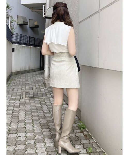 dazzlin（ダズリン）の「サマーツイードミニスカート（スカート・レディース・アイボリー/ブルー/モカ・SMALL/MEDIUM）」の6枚目の写真