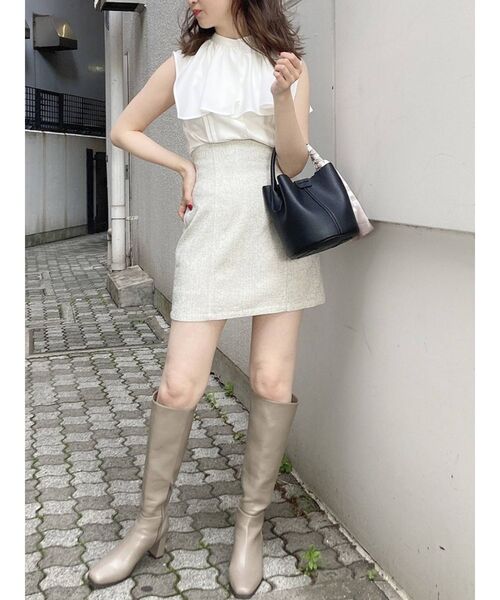 dazzlin（ダズリン）の「サマーツイードミニスカート（スカート・レディース・アイボリー/ブルー/モカ・SMALL/MEDIUM）」の8枚目の写真