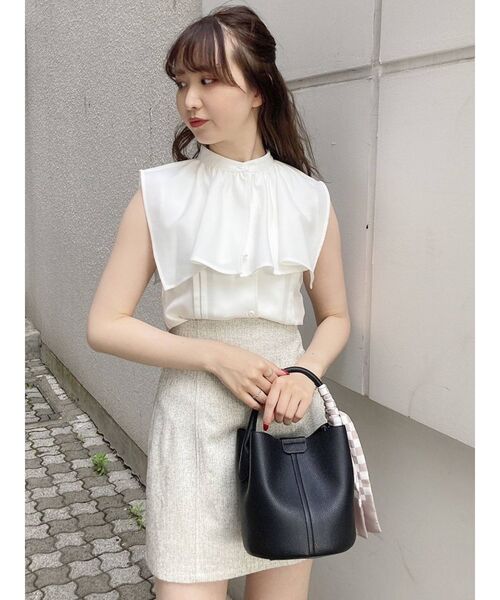 dazzlin（ダズリン）の「サマーツイードミニスカート（スカート・レディース・アイボリー/ブルー/モカ・SMALL/MEDIUM）」の9枚目の写真