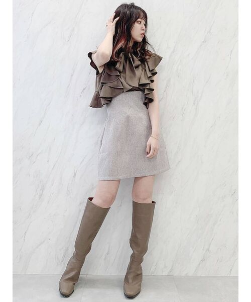 dazzlin（ダズリン）の「サマーツイードミニスカート（スカート・レディース・アイボリー/ブルー/モカ・SMALL/MEDIUM）」の17枚目の写真