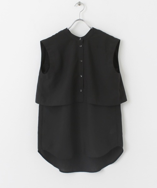 SENSE OF PLACE by URBAN RESEARCH（センスオブプレイスバイアーバンリサーチ）の「2WAYレイヤードノースリーブシャツ（シャツ/ブラウス・レディース・オフホワイト/グリーン/ブラック・ONE）」の15枚目の写真