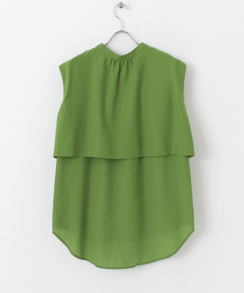 SENSE OF PLACE by URBAN RESEARCH（センスオブプレイスバイアーバンリサーチ）の「2WAYレイヤードノースリーブシャツ（シャツ/ブラウス・レディース・オフホワイト/グリーン/ブラック・ONE）」の18枚目の写真