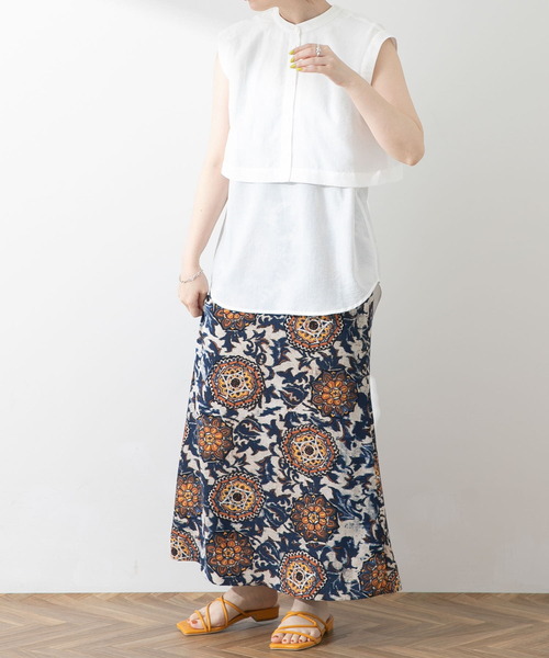 SENSE OF PLACE by URBAN RESEARCH（センスオブプレイスバイアーバンリサーチ）の「2WAYレイヤードノースリーブシャツ（シャツ/ブラウス・レディース・オフホワイト/グリーン/ブラック・ONE）」の20枚目の写真