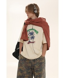【MASONPRINCE】Oversized vintage-like summer print TEE DT4053