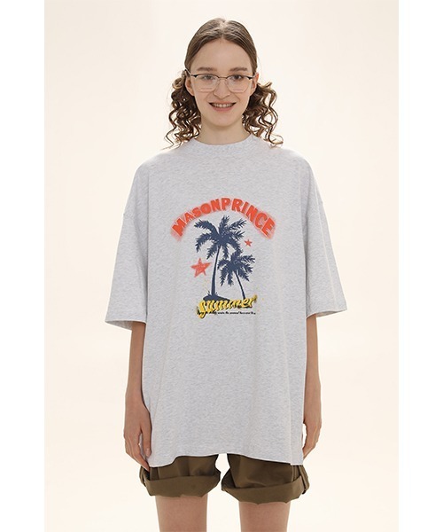 MASONPRINCE（メイソンプリンス）の「【MASONPRINCE】Oversized vintage-like summer print TEE DT4053（Tシャツ/カットソー・メンズ・レッド/ブラック/ライトグレー/ベージュ・L/S/M）」の3枚目の写真