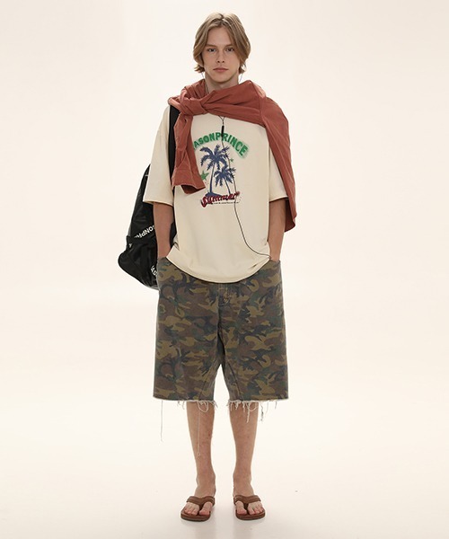 MASONPRINCE（メイソンプリンス）の「【MASONPRINCE】Oversized vintage-like summer print TEE DT4053（Tシャツ/カットソー・メンズ・レッド/ブラック/ライトグレー/ベージュ・L/S/M）」の6枚目の写真