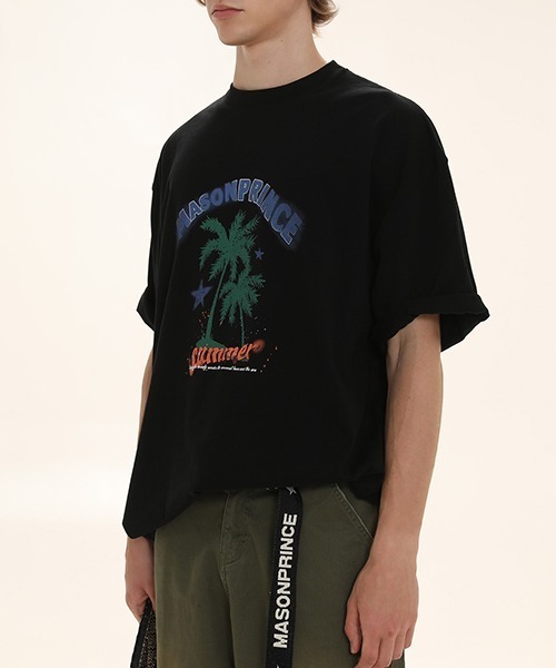 MASONPRINCE（メイソンプリンス）の「【MASONPRINCE】Oversized vintage-like summer print TEE DT4053（Tシャツ/カットソー・メンズ・レッド/ブラック/ライトグレー/ベージュ・L/S/M）」の8枚目の写真