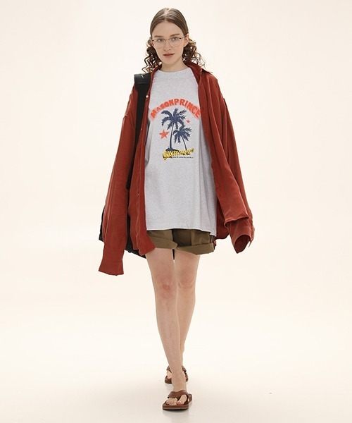 MASONPRINCE（メイソンプリンス）の「【MASONPRINCE】Oversized vintage-like summer print TEE DT4053（Tシャツ/カットソー・メンズ・レッド/ブラック/ライトグレー/ベージュ・L/S/M）」の9枚目の写真