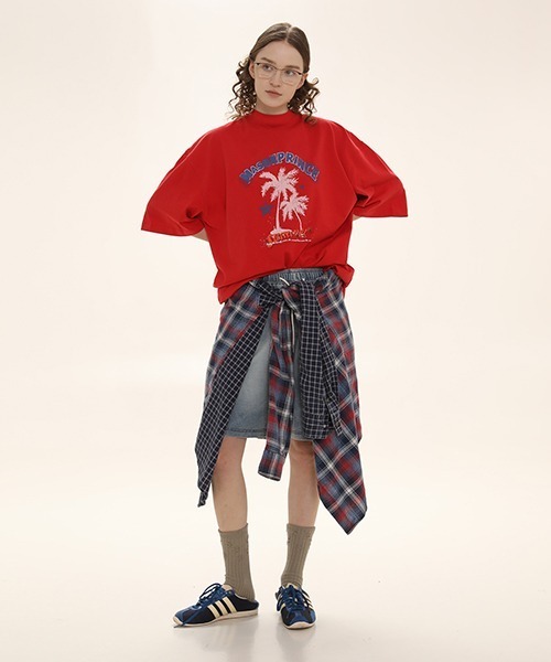 MASONPRINCE（メイソンプリンス）の「【MASONPRINCE】Oversized vintage-like summer print TEE DT4053（Tシャツ/カットソー・メンズ・レッド/ブラック/ライトグレー/ベージュ・L/S/M）」の12枚目の写真