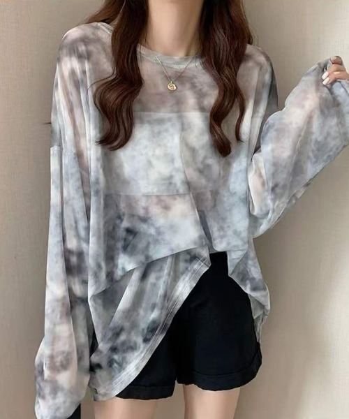 deux amour（ドゥーザムール）の「シアー柄長袖トップス（その他トップス・レディース・グレー/ブルー/ブラック・MEDIUM）」の13枚目の写真