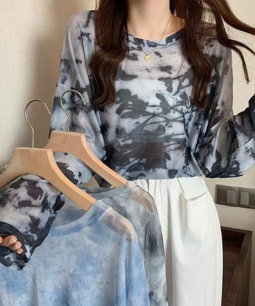 deux amour（ドゥーザムール）の「シアー柄長袖トップス（その他トップス・レディース・グレー/ブルー/ブラック・MEDIUM）」の10枚目の写真