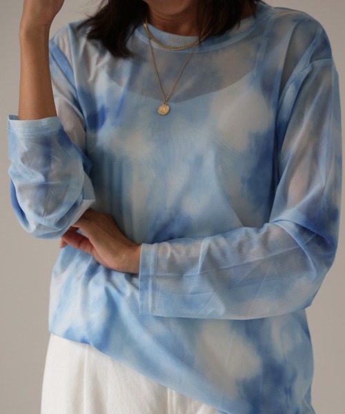 deux amour（ドゥーザムール）の「シアー柄長袖トップス（その他トップス・レディース・グレー/ブルー/ブラック・MEDIUM）」の4枚目の写真