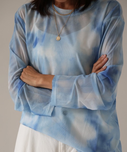 deux amour（ドゥーザムール）の「シアー柄長袖トップス（その他トップス・レディース・グレー/ブルー/ブラック・MEDIUM）」の5枚目の写真