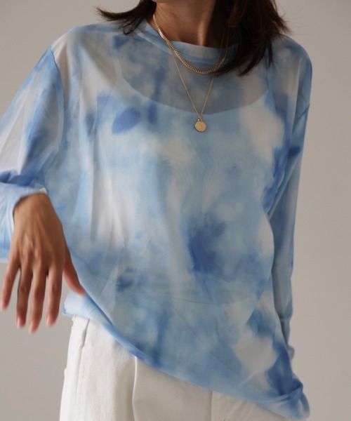 deux amour（ドゥーザムール）の「シアー柄長袖トップス（その他トップス・レディース・グレー/ブルー/ブラック・MEDIUM）」の6枚目の写真