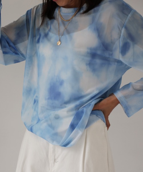 deux amour（ドゥーザムール）の「シアー柄長袖トップス（その他トップス・レディース・グレー/ブルー/ブラック・MEDIUM）」の7枚目の写真