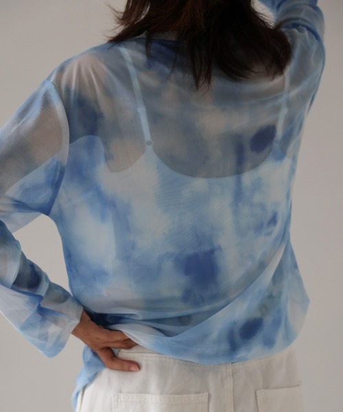 deux amour（ドゥーザムール）の「シアー柄長袖トップス（その他トップス・レディース・グレー/ブルー/ブラック・MEDIUM）」の9枚目の写真