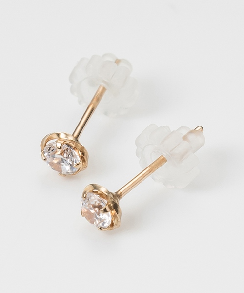 Phoebe（フィービィー）の「【K10】ローズバットピアス/BOXつき（ピアス（両耳用）・レディース・クリア/ピンクゴールド・FREE）」の4枚目の写真