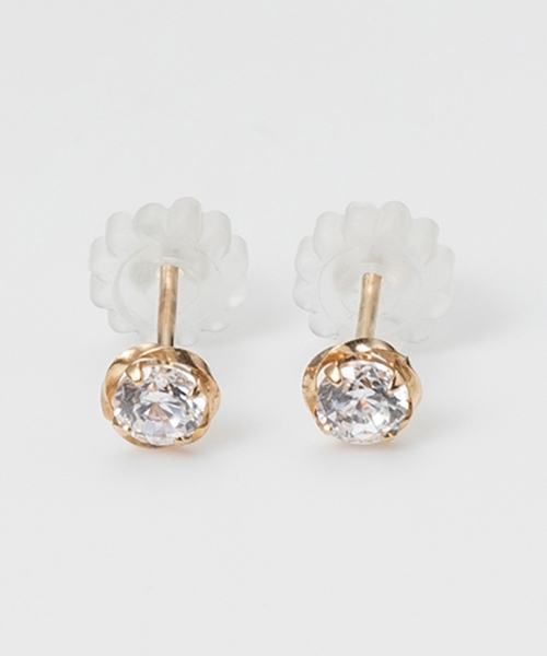 Phoebe（フィービィー）の「【K10】ローズバットピアス/BOXつき（ピアス（両耳用）・レディース・クリア/ピンクゴールド・FREE）」の3枚目の写真