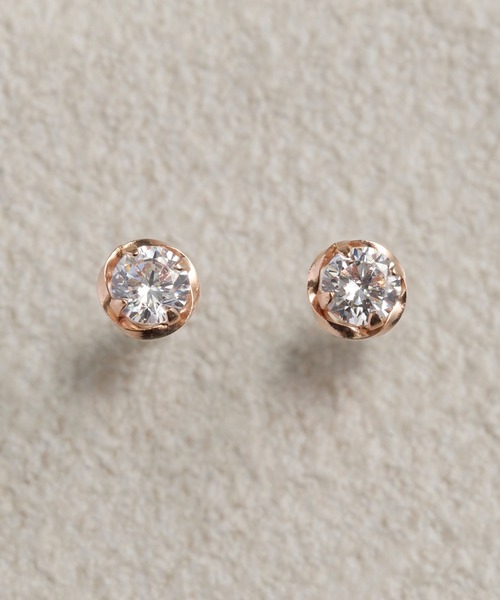 Phoebe（フィービィー）の「【K10】ローズバットピアス/BOXつき（ピアス（両耳用）・レディース・クリア/ピンクゴールド・FREE）」の2枚目の写真